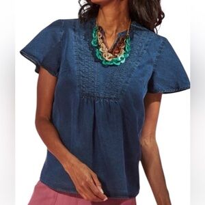 Soft Surroundings Blue Chambray Women's Top